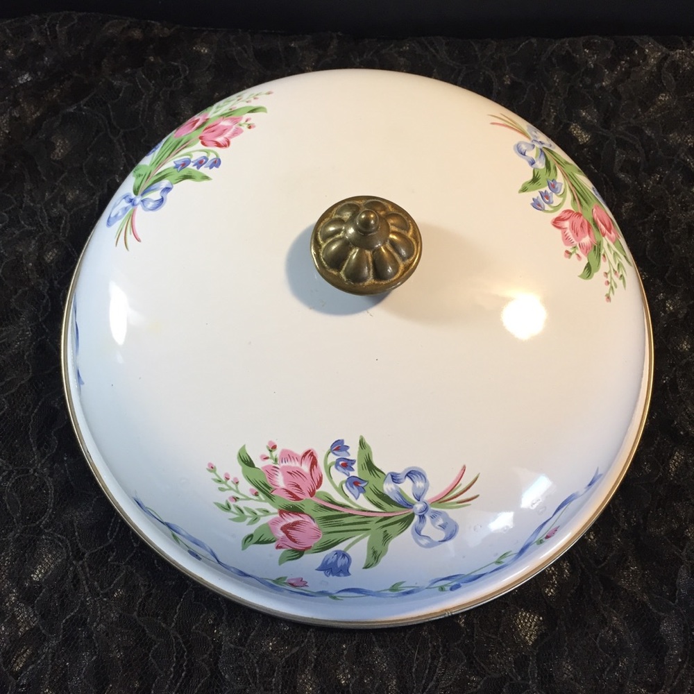 ❌HP Vintage porcelain enamel cookware skillet lid frying pan cooker - Picture 5 of 11